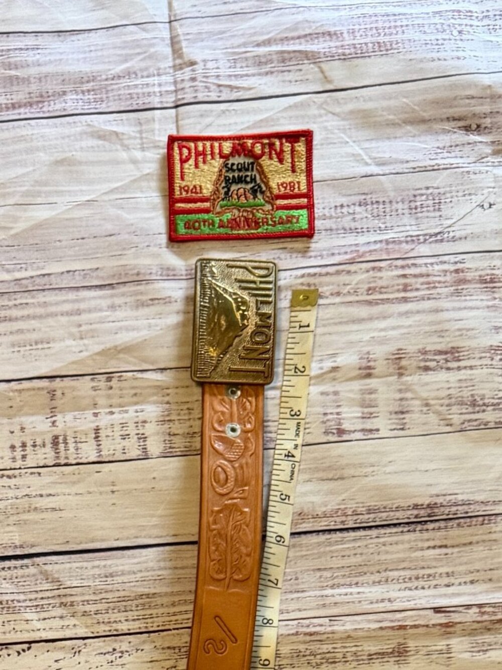 Boy Scout Philmont New Mexico Buckle and Original Leather Belt